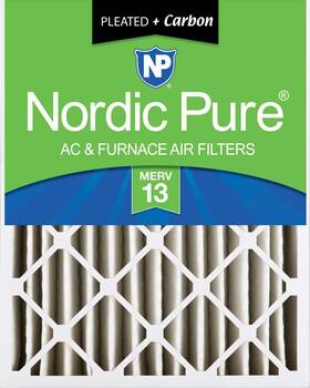 Nordic Pure 848224048565 18x24x4 17 1/2 X 23 3/8 3 5/8 Pleated Air Filters 13 Plus Carbon 1 Pack