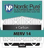 Nordic Pure 848224049500 12x20x2 11 1/2 X 19 3/8 1 3/4 Pleated Air Filters Merv 14 Plu
