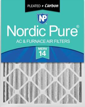 Nordic Pure 848224050735 20x24x4 19 3/8 X 23 3 5/8 Pleated Air Filters 14 Plus Carbon 1 Pack