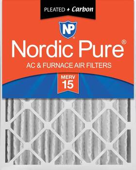 Nordic Pure 848224052586 20x24x4 19 3/8 X 23 3 5/8 Pleated Air Filters 15 Plus Carbon 1 Pack