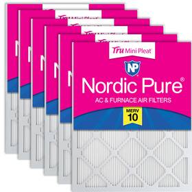 Nordic Pure 848224057857 8x20x1 Tru Mini Pleat Merv 10 Ac Furnace Air Filters 6 Pack