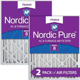 Nordic Pure 848224125082 12x20x1 11 1/2 X 19 3/4 Pleated Merv 8 Air Filters 2 Pack