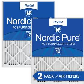 Nordic Pure 848224126447 14x25x1 13 1/2 X 24 3/4 Pleated 12 Air Filters 2 Pack