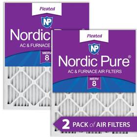 Nordic Pure 848224126522 14x25x1 13 1/2 X 24 3/4 Pleated 8 Air Filters 2 Pack