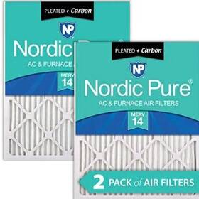 Nordic Pure 848224127338 16x20x1 Merv 14 Pleated Plus Carbon Ac Furnace Air Filters 2 Pack