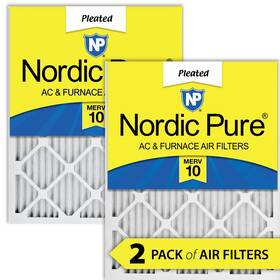 Nordic Pure 848224127741 16x25x1 15 1/2 X 24 3/4 Pleated 10 Air Filters 2 Pack