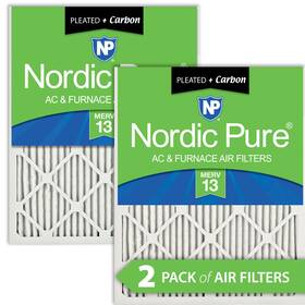 Nordic Pure 848224128519 18x20x1 17 1/2 X 19 3/4 Pleated Air Filters 13 Plus Carbon 2 Pack