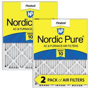 Nordic Pure 848224128946 18x25x1 17 1/2 X 24 3/4 Pleated 10 Air Filters 2 Pack