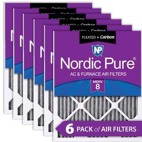 Nordic Pure 848224136552 12x20x1 11 1/2 X 19 3/4 Furnace Air Filters Merv 8 Pleate
