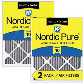 Nordic Pure 848224136576 12x24x1 11 1/2 X 23 3/4 Furnace Air Filters 10 Pleated Plus Carbon 2