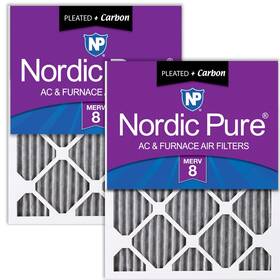 Nordic Pure 848224137368 14x20x1 13 1/2 X 19 3/4 Furnace Air Filters 8 Pleated Plus Carbon 2 Pack
