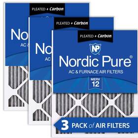 Nordic Pure 848224139515 16x30x1 15 3/4 X 29 11/16 Furnace Air Filters 12 Pleated Plus Carbon