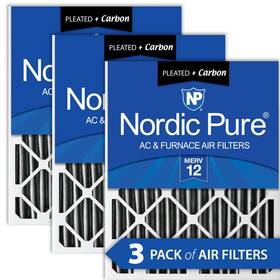 Nordic Pure 848224139775 18x18x2 17 3/4 X 1 Furnace Air Filters 12 Pleated Plus Carbon