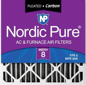 Nordic Pure 848224139799 18x18x2 17 3/4 X 1 Furnace Air Filters 8 Pleated Plus Carbon 3