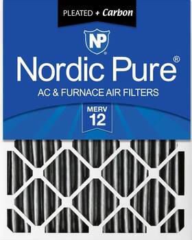 Nordic Pure 848224141952 24x24x4 23 3/8 X 3 5/8 Pleated 12 Plus Carbon 1 Pack