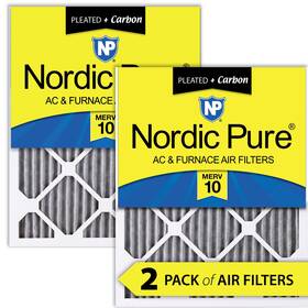 Nordic Pure 848224142232 8x20x1 7 11/16 X 19 3/4 Furnace Air Filters 10 Pleated Plus Carbon