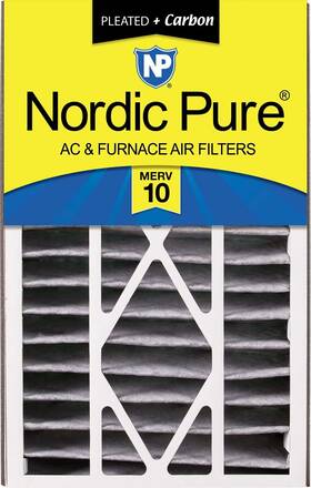 Nordic Pure 848224146650 16x25x5 15 5/8 X 24 1/8 4 7/8 Air Bear Ac Filter 10 Plus Carbon 1 Pack