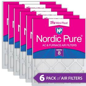 Nordic Pure 848224158875 14x25x1 13 1/2 X 24 3/4 Tru Mini Pleat 8 Ac Furnace Air Filters 6 Pack