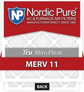 Nordic Pure 848224160014 16x20x1 15 1/2 X 19 3/4 Tru Mini Pleat Merv 11 Ac Furnace A