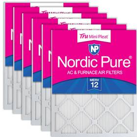 Nordic Pure 848224184782 25x25x1 Actual Size 24 1/2 X 3/4 Tru Mini Pleat Merv 12 Ac Furnac
