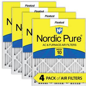 Nordic Pure 848224186229 12x24x1 11 1/2 X 23 3/4 Pleated 10 Air Filters 4 Pack