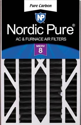 Nordic Pure 848224187912 Air Bear Cub 16x25x3 15 13/16 X 24 5/16 3 Carbon Odor Reduction 8 Fil