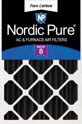 Nordic Pure 848224188063 18x24x4 17 1/2 X 23 3/8 3 5/8 Carbon Pleated Odor Reduction 8 Furnac