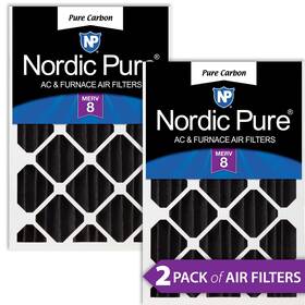Nordic Pure 848224188070 18x24x4 17 1/2 X 23 3/8 3 5/8 Carbon Pleated Odor Reduction 8 2 Pack