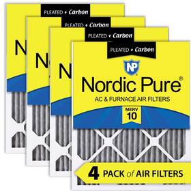 Nordic Pure 848224188643 16x24x1 15 1/2 X 23 3/4 Furnace Air Filters 10 Pleated Plus Carbon 4