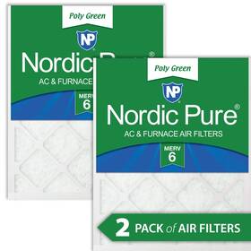 Nordic Pure 848224196983 14x20x1 13 1/2 X 19 3/4 Poly Green Ac Furnace Air Filters 2 Pack