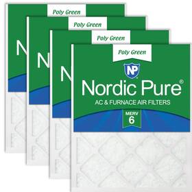 Nordic Pure 848224197751 18x25x1 17 1/2 X 24 3/4 Poly Green 6 Ac Furnace Air Filters Reduces