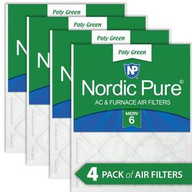 Nordic Pure 848224197799 18x30x1 17 3/4 X 29 Poly Green Ac Furnace Air Filters 4 Pack