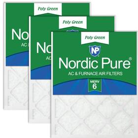 Nordic Pure 848224197843 20x20x1 19 1/2 X 3/4 Poly Green 6 Ac Furnace Air Filters Reduces