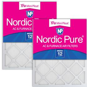 Nordic Pure B0fbf7hph4 25x25x1 Actual Size 24 1/2 X 3/4 Tru Mini Pleat Merv 12 Ac