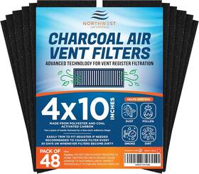 Northwest Enterprises 313038279233 Activated Carbon Air Vent Filters For Home - 4 Inch X 10 Dust Control Filter
