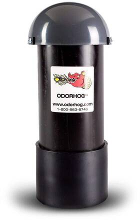 Odorhog 610877347568 Vent Stack Pipe Filter 4 Sizes Black Abs With Mushroom Cap Removes Outdoor