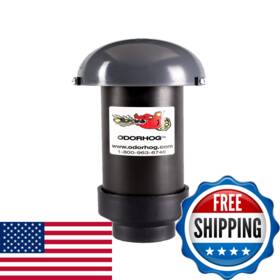 B004buww8i Odorhog Vent Stack Pipe Filter 4 Sizes Black Abs Mushroom Cap Removes Outdoor