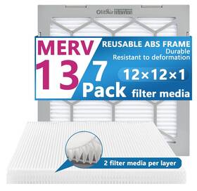 Olitair 797085801812 12x12x1 Merv 13 Air Filter Ac Furnace Reusable Abs Plastic