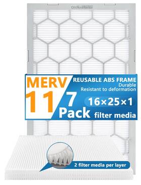 Olitair 797085801867 16x25x1 Merv 11 Air Filter Ac Furnace Reusable Abs Plastic Frame