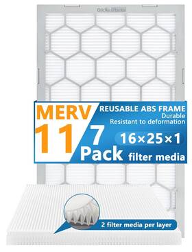 Olitair 797085803069 16x25x1 Merv 11 Air Filterac Furnace Filterreusable Abs Plastic F