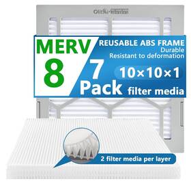 Olitair 797085853705 10x10x1 8 Air Filter Ac Furnace Reusable Abs Plastic Frame 7 Pack
