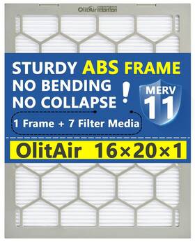 Olitair-ff-1620-11 Olitair 16x20x1 Merv 11 Air Filter Ac Furnace Reusable Abs Plastic Frame