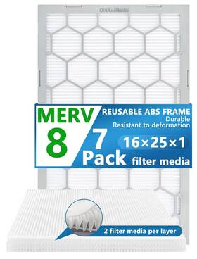 Olitair-ff-1625-8 Olitair 16x25x1 Merv 8 Air Filter Ac Furnace Reusable Abs Plastic Frame 7