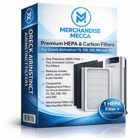 Oreck 608374973342 Filters One Hepa Two Carbon For Airinstinct 75 100 108 150 And 200