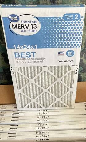 Pamlico Air Great Value 840100959279 Merv 13 14x24x1 Pleated Filter 12 Pack Ac Furnace Hvac 13.75x23.75x0.75