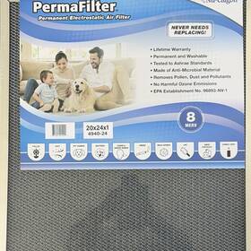 Permafilter 4940-24 20x24x1 Electrostatic Reusable Air Filter Merv 8 Gray
