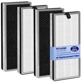 Pj-mdf40-4p Peywone 40 Replacement Filter Compatible With Ma Air Purifier Series 3-in-1 H13 T