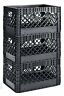 Pmk24qtb-3 Sandusky Quart Pack Black Heavy Duty Rectangular Stackable Dairy Milk