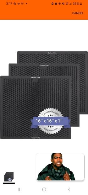Popurure 711271194403 Air Scrubber Active Carbon Filters Compatible With Bluedri Vevor And Dri-eaz #f