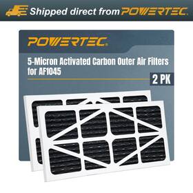 75095-p2 Powertec 75095 Activated Carbon Air Filter 5 Micron Outer Filters 2pk